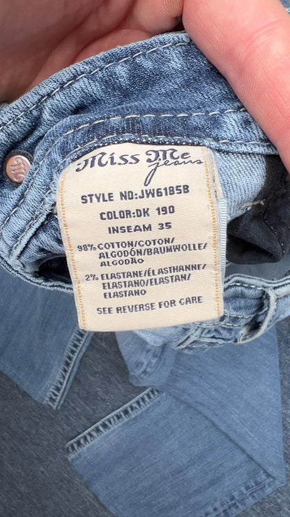 Miss Me Jeans W29 Y2K Light Wash Bootcut Low Rise Western Flap Pocket Strass