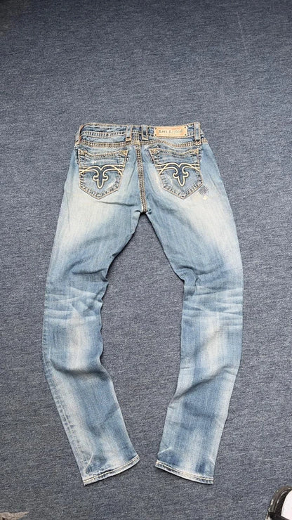 Rock Revival Jeans W26 Heidi S Y2K Distressed Bootcut Low Rise Ripped Vintage