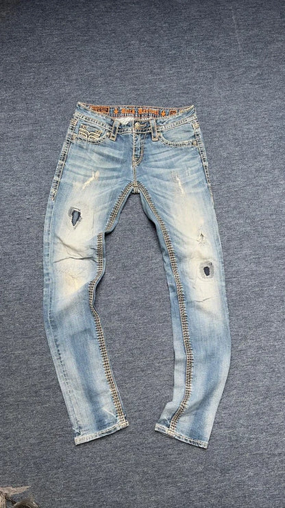 Rock Revival Jeans W26 Heidi S Y2K Distressed Bootcut Low Rise Ripped Vintage