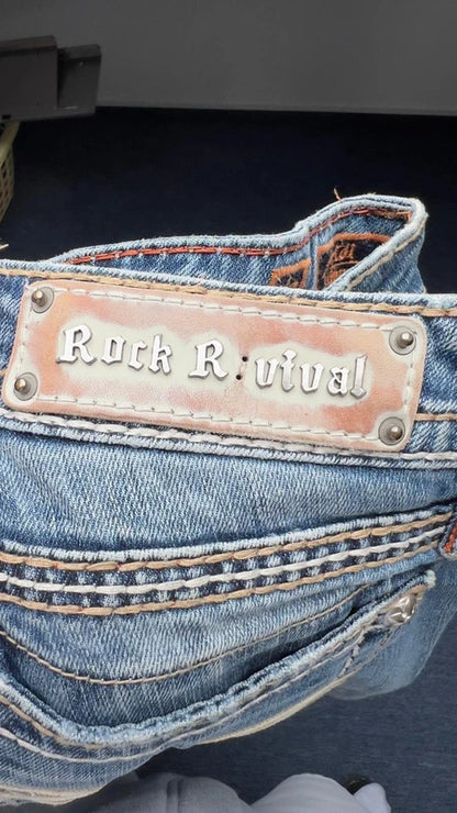 Rock Revival Jeans W26 Heidi S Y2K Distressed Bootcut Low Rise Ripped Vintage